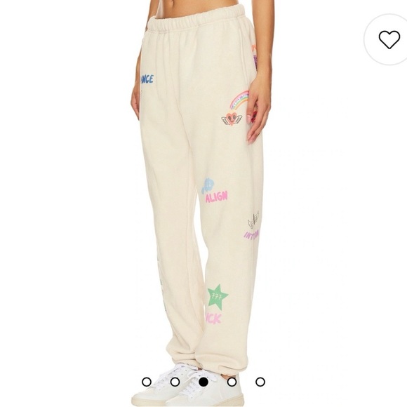 NWOT The Mayfair Group- Angels All Around You Sweatpants in Cream. Size S/M - Picture 3 of 6